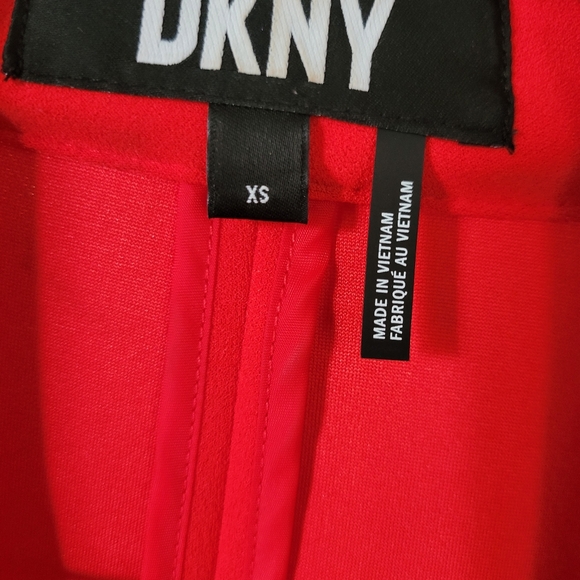 DKNY Women's Vibrant Red Orange Blazer - Picture 2 of 4